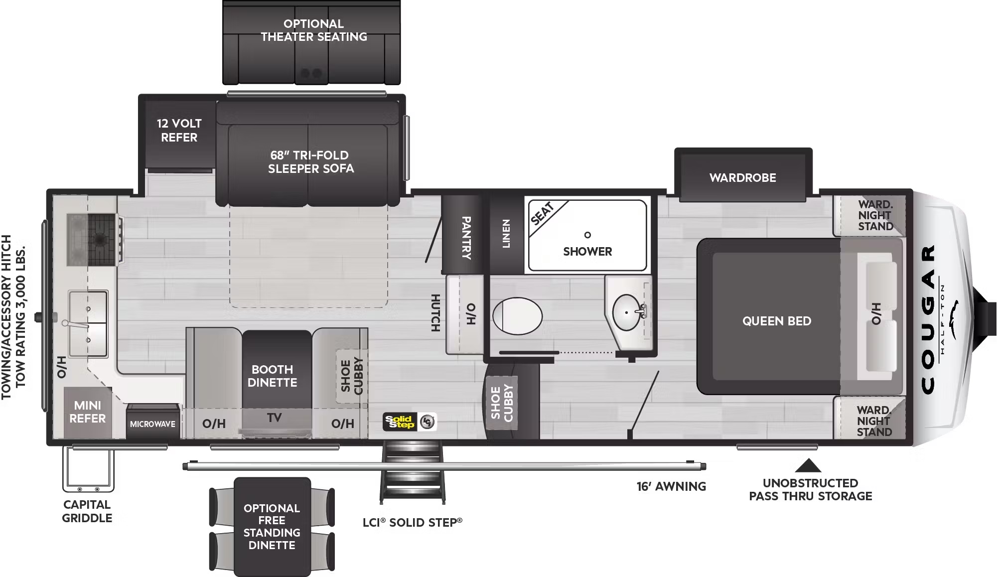 2024 KEYSTONE COUGAR 1/2 TON 23MLE, , floor-plans-day image number 0